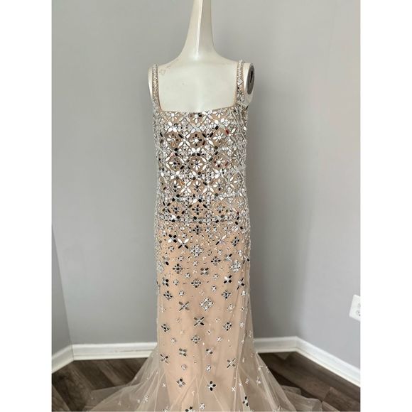 GEORGES HOBEIKA Square Neck Beaded Tulle Gown $7950 - Picture 3 of 13